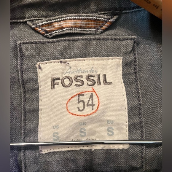 Authentic Fossil Distressed Greg Denim Jacket Zip Sz S Long Sleeve Casual - Picture 7 of 9